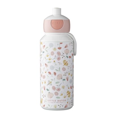 Trinkflasche Pop-up Flowers & Butterflies Mepal 400ml | Little Dutch