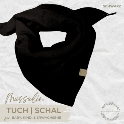 Musselin Tuch | Schal - SCHWARZ