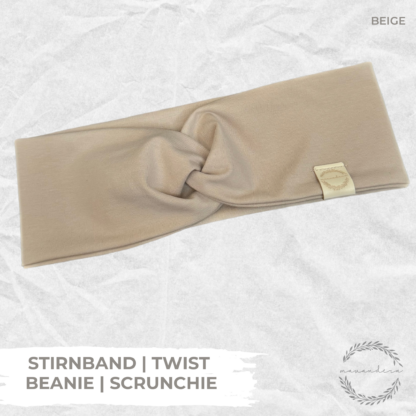 Twist | Stirnband | Beanie | Scrunchie - BEIGE