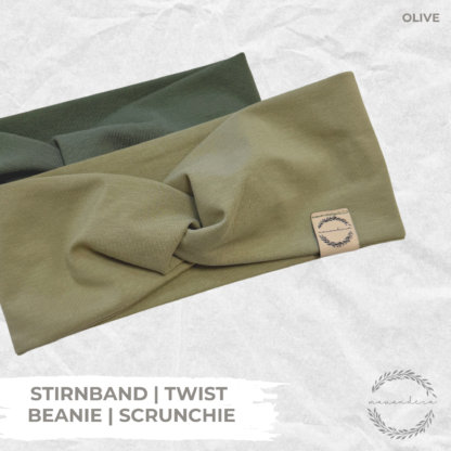 Twist | Stirnband | Beanie | Scrunchie - OLIVE